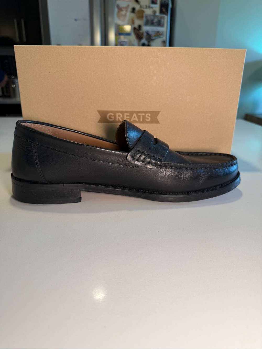 GREATS - Black Leather Penny Loafers in Men’s Size 12 - Picture 13 of 15